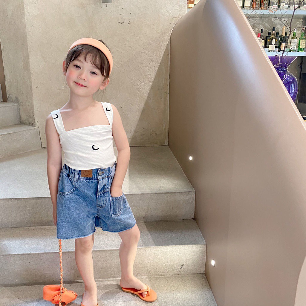 Áo Hai Dây Kiểu Hàn Quốc Thời Trang Mùa Hè Dễ Thương Cho Bé Gái