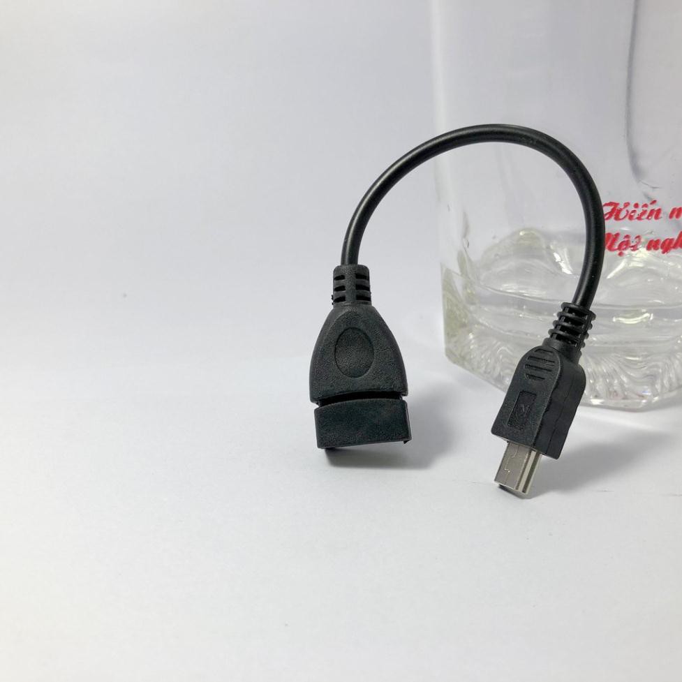 Cáp OTG USB chân V3, V8 mini USB cho ô tô, xe hơi máy ảnh có jack Q mobile chân hình thang nghe nhạc Mp3