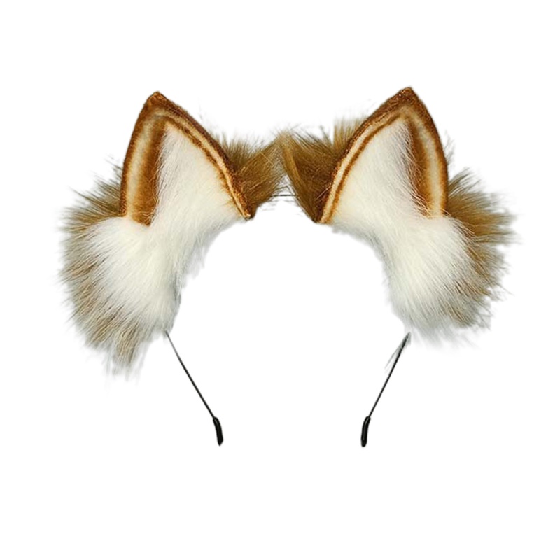 Băng Đô Cài Tóc Tai Sói Phối Lông Nhân Tạo Phong Cách Lolita