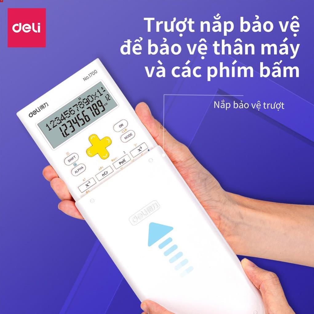 Máy tính kỹ thuật học sinh Deli -Xanh/ Hồng/ Trắng - 1700 .