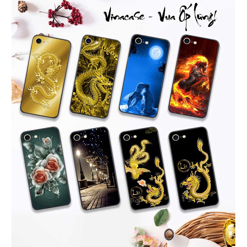 Ốp kính 3D cho iPhone 5/5s/5SE - iPhone 6/6s - iPhone 7/8 - iPhone 6+/6 Plus - iPhone 7+/8 Plus - iPhone Xsmax hình Rồng