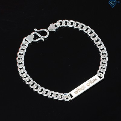 Lắc tay bạc thật nam mắt xích khắc tên theo yêu cầu LTA0031 - Trang Sức TNJ