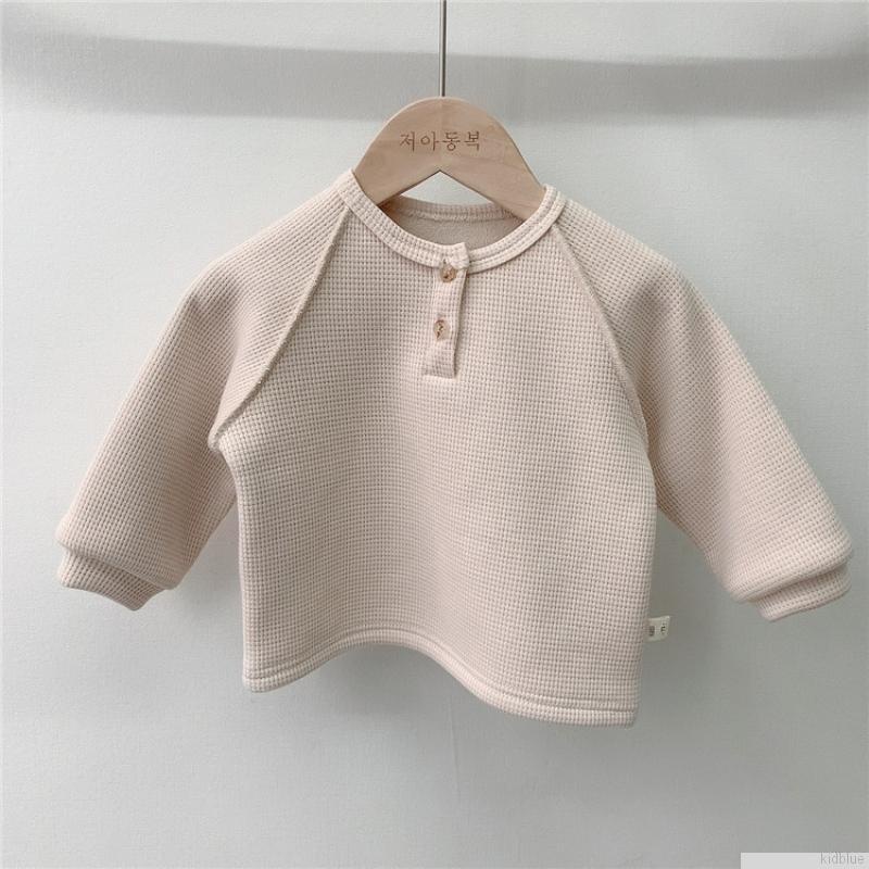 Áo sweater tay dài họa tiết kẻ sọc phối nút thời trang xuân thu dễ thương cho bé gái