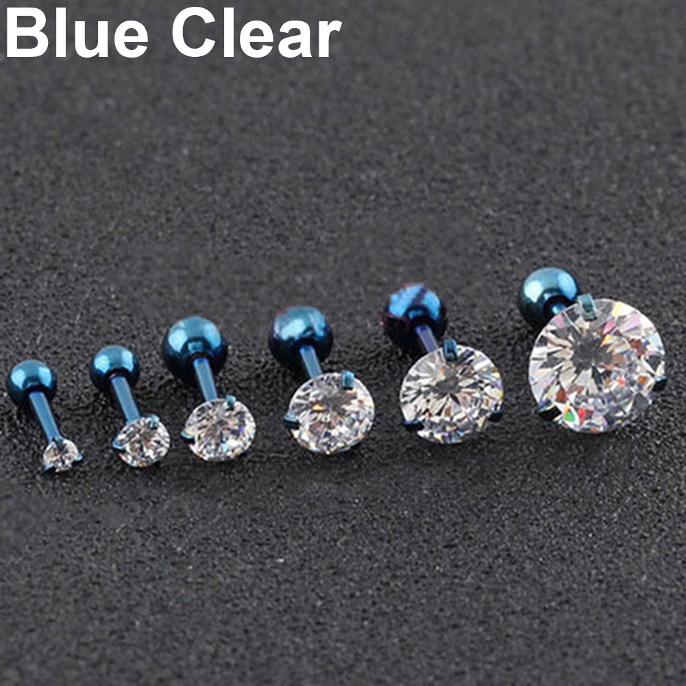 Set 2 Khuyên Tai 3 Chấu Bằng Thép Không Gỉ Cá Tính