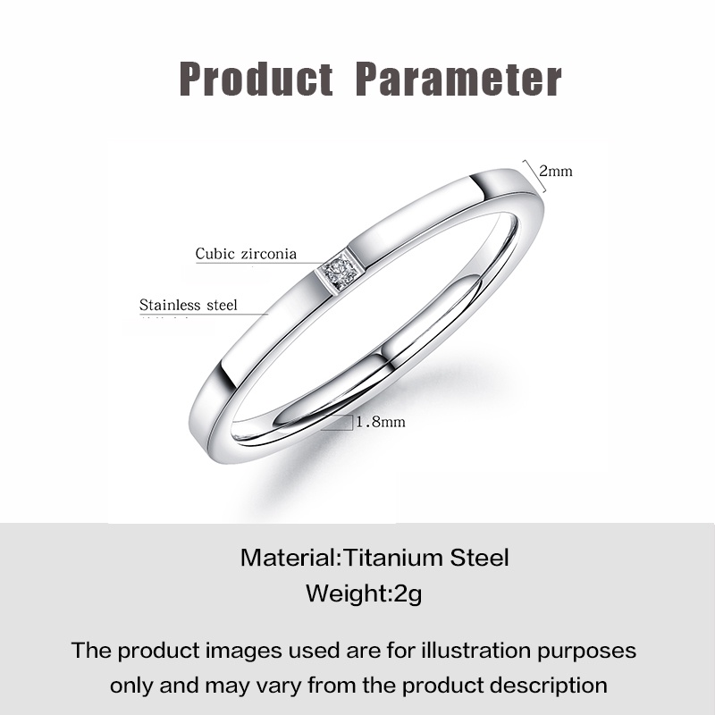 Nhẫn thép titan MAYEBE LAVEND màu vàng hồng/ màu bạc đính đá kim cương phong cách Hàn Quốc cho cặp đôi