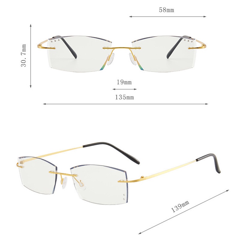 Mắt Kính Chống Ánh Sáng Xanh Không Vành Thoải Mái Thay Đổi Màu Sắc Thời Trang