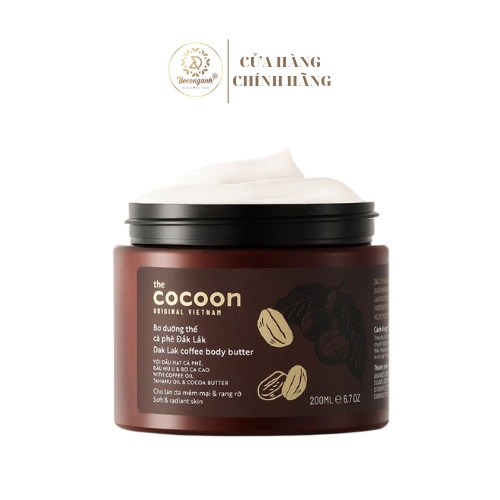 Bơ dưỡng thể cho làn da mềm mại, rạng rỡ Cocoon cà phê Daklak coffee body butter 200ml