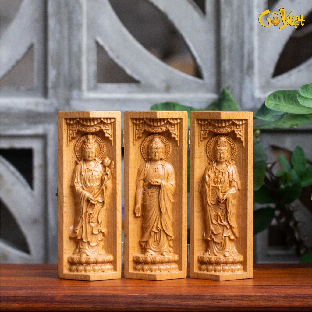 Bộ Tây Phương Tam Thánh [TẶNG CHUỖI VÒNG 108 HẠT]