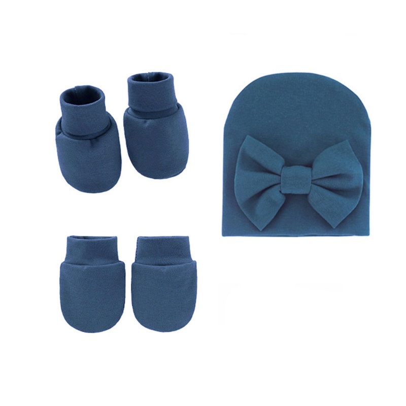 Bộ Mũ Beanie Và Găng Tay Giữ Ấm Mùa Xuân Hè Cho Bé Gái Sơ Sinh