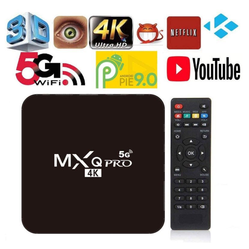 Mới Hộp Tv Thông Minh 5g Mxq Pro 4k 4gb + 64gb Android Ultra Hd Android 10.1 3d Player Smart Tv Box