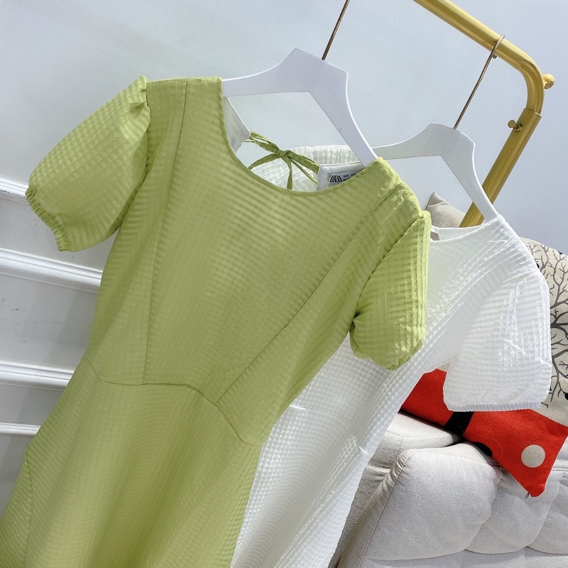 [ 𝐅𝐑𝐄𝐄 𝐒𝐇𝐈𝐏 ] VÁY XỐP KẺ HỞ LƯNG CHẤT XỐP QC CAO CẤP HÀNG MAY KỸ 2 LỚP CHUẨN FORM LĂM Ạ