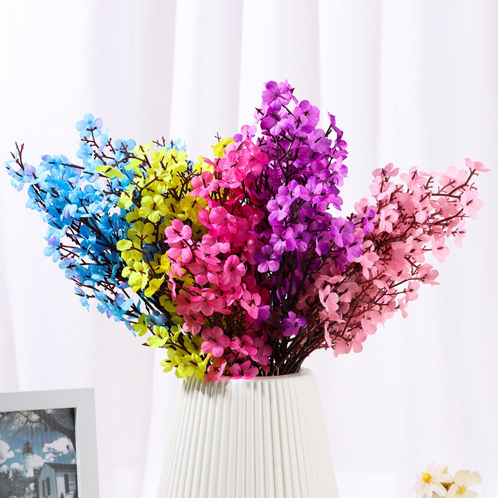 LUCKY Wedding Favor Artificial Babysbreath Home Decoration Lifelike Plum Blossom Silk Gypsophila Flowers Gift Floral|Party Supplies Bridal Bouquet Simulation Plants/Multicolor