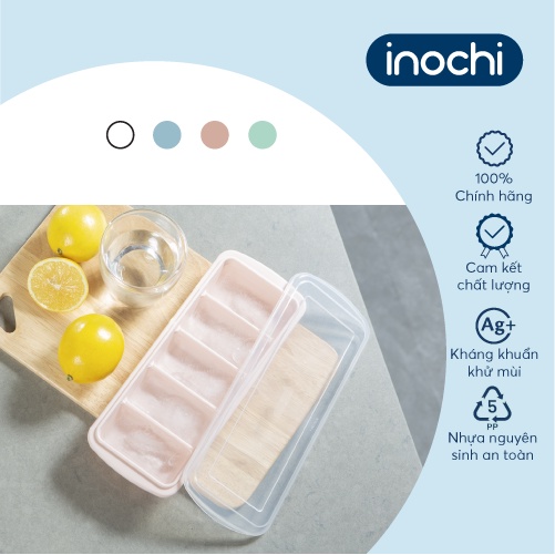 Khay đá thanh Inochi 5 viên  màu Trắng ngọc/Xanh bạc hà/Xanh nhạt/Hồng nhạt
