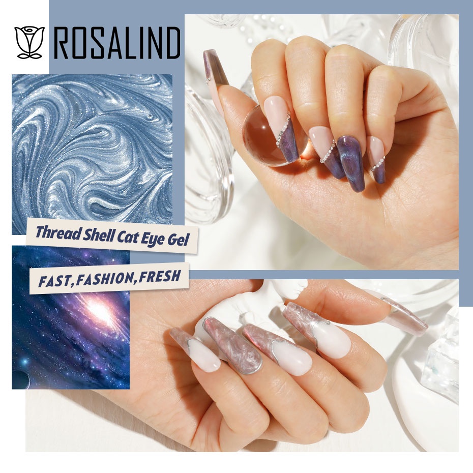 Gel ROSALIND tạo hiệu ứng mắt mèo/ hoa văn vỏ sò 5ml