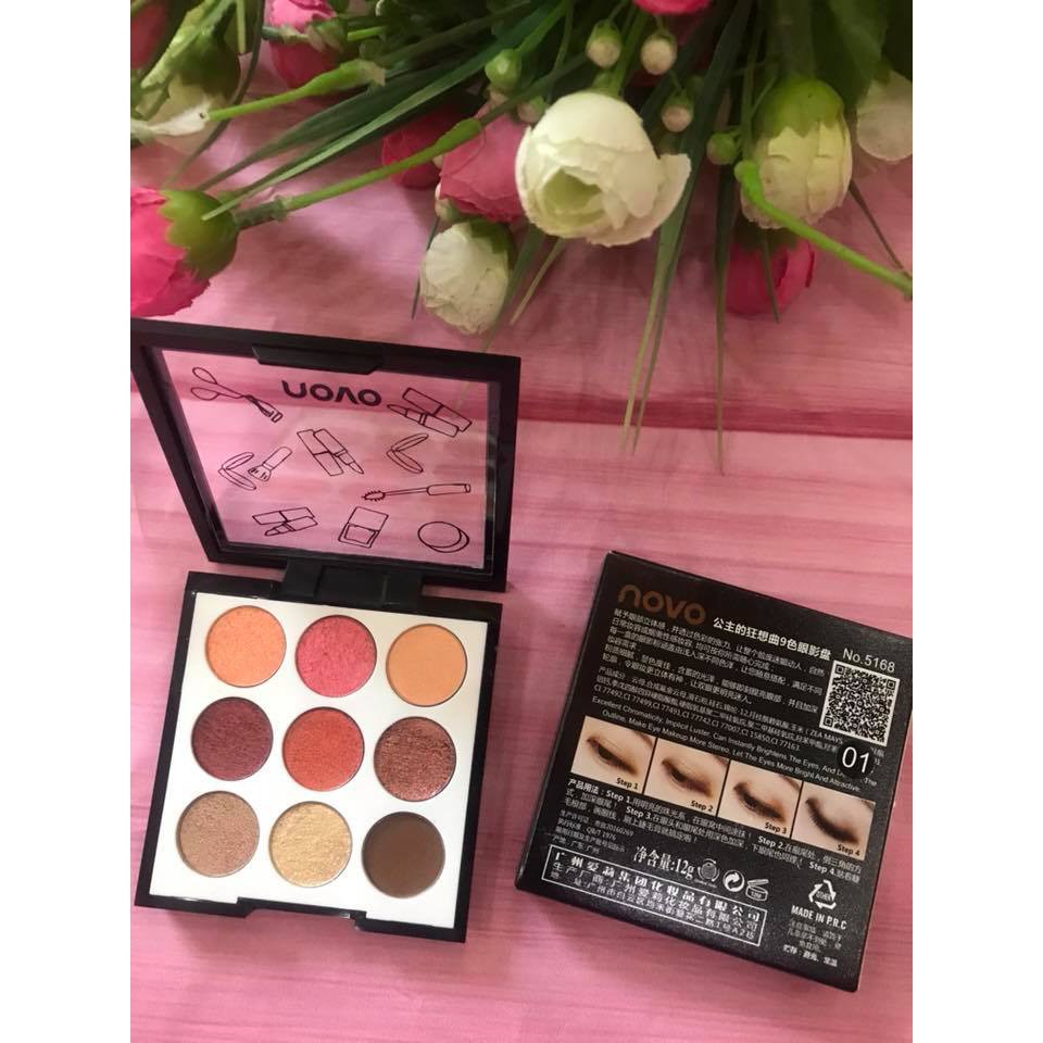 Phấn mắt NOVO 9 ô bảng màu siêu HOT | BigBuy360 - bigbuy360.vn