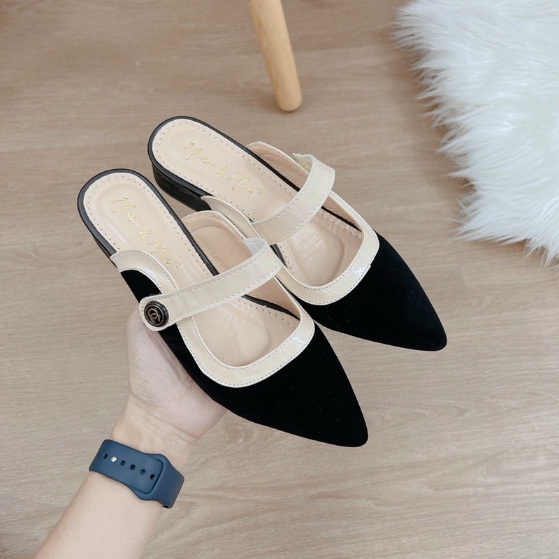 Sục nữ mũi nhọn thời trang phối quai ngang mẫu mới