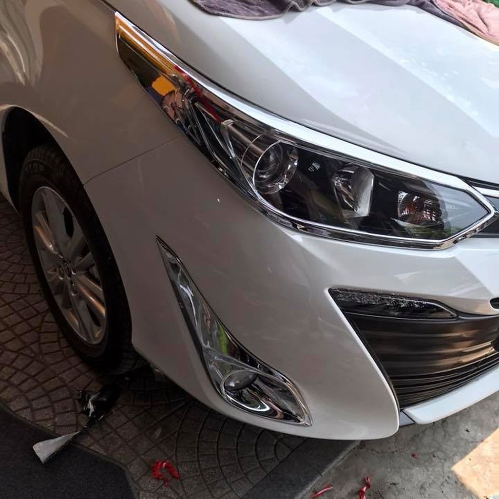 Ốp đèn pha hậu Vios 2019 - 2021 Mạ crom cao cấp