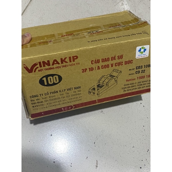 Cầu dao điện 3 pha 100A/600V - Vinakip cực đúc