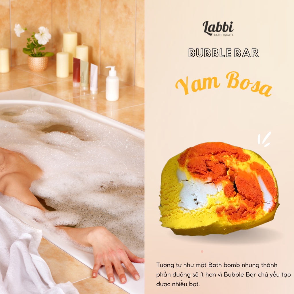 Bánh siêu tạo bọt bồn tắm YAM BOSA [Labbi] Bubble Bar