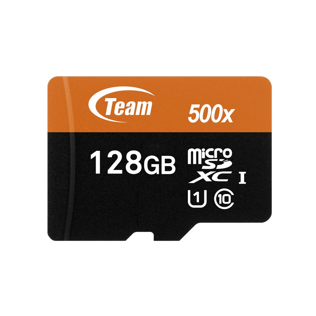 Thẻ nhớ microSDHC Team 128GB upto 80MB/s 500x kèm Adapter (Đen cam)