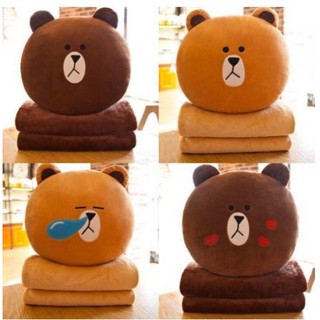 Bộ chăn gối văn phòng gấu bông Brown siêu yêu 3in1 - tiệm mẹ Gấu