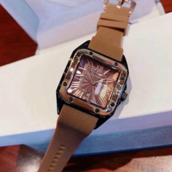 Đồng hồ guou nữ mặt vuông dây silicon, bảo hành 12 tháng, tặng box | BigBuy360 - bigbuy360.vn