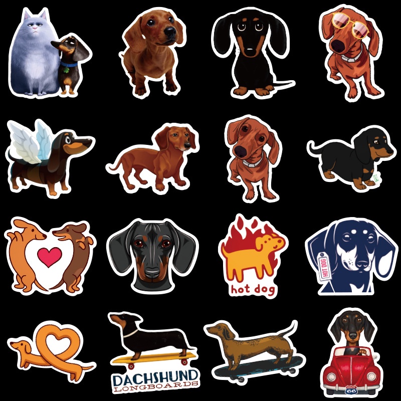 Bộ 50 Cái / Bộ ❉ Dachshund Series 01 - Hình Dán Chó Thú Cưng Dễ Thương ❉ Miếng Dán Chống Thấm Nước Hỗn Hợp Thời Trang Diy