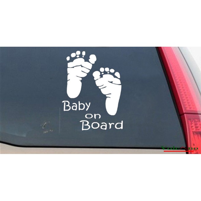 Decal dán xe hình bàn chân- decal dán trang trí xe