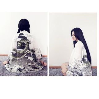 Áo khoác haori hình rồng (có 2 màu)
