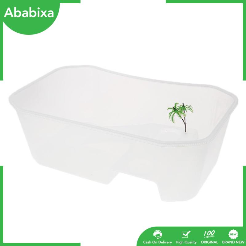 Hộp nuôi động vật lưỡng cư có cây dừa bằng nhựa cho rùa nước ngọt/đồi mồi/tắc kè/nhện/ếch