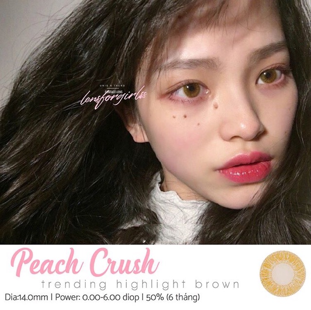 <Sẵn 3 và lẻ độ 1,5-3-3,5-4 độ > Kính áp tròng PEACH CRUSH (Hsd 6 tháng)