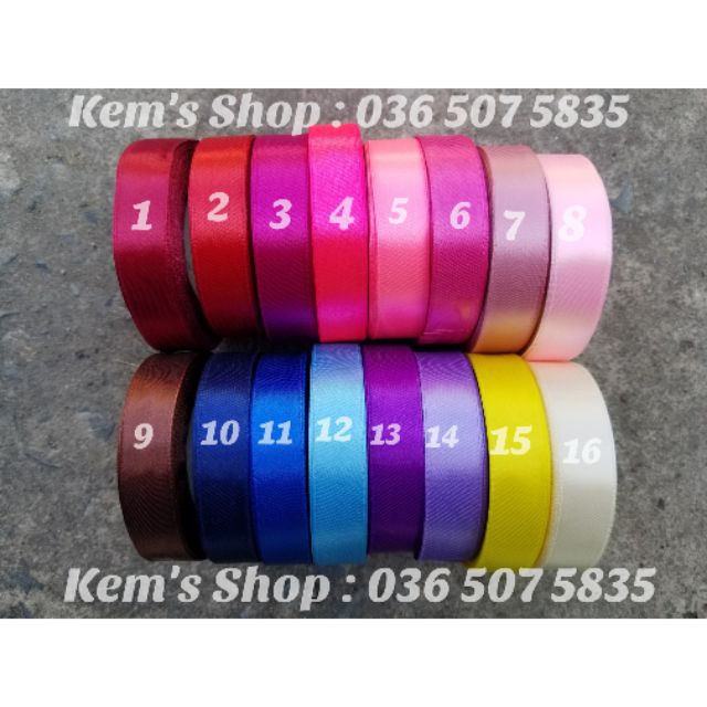 Ruy băng trơn satin 2p