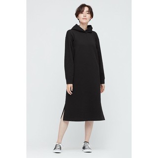 Đầm hoodie dài xẻ tà, không dây UN1QLO
