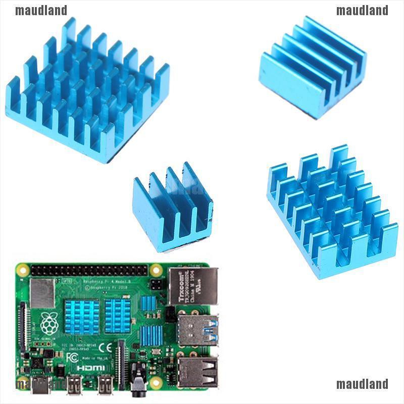 Set 4 Phụ Kiện Tản Nhiệt Bằng Nhôm Dành Cho Raspberry Pi 4b