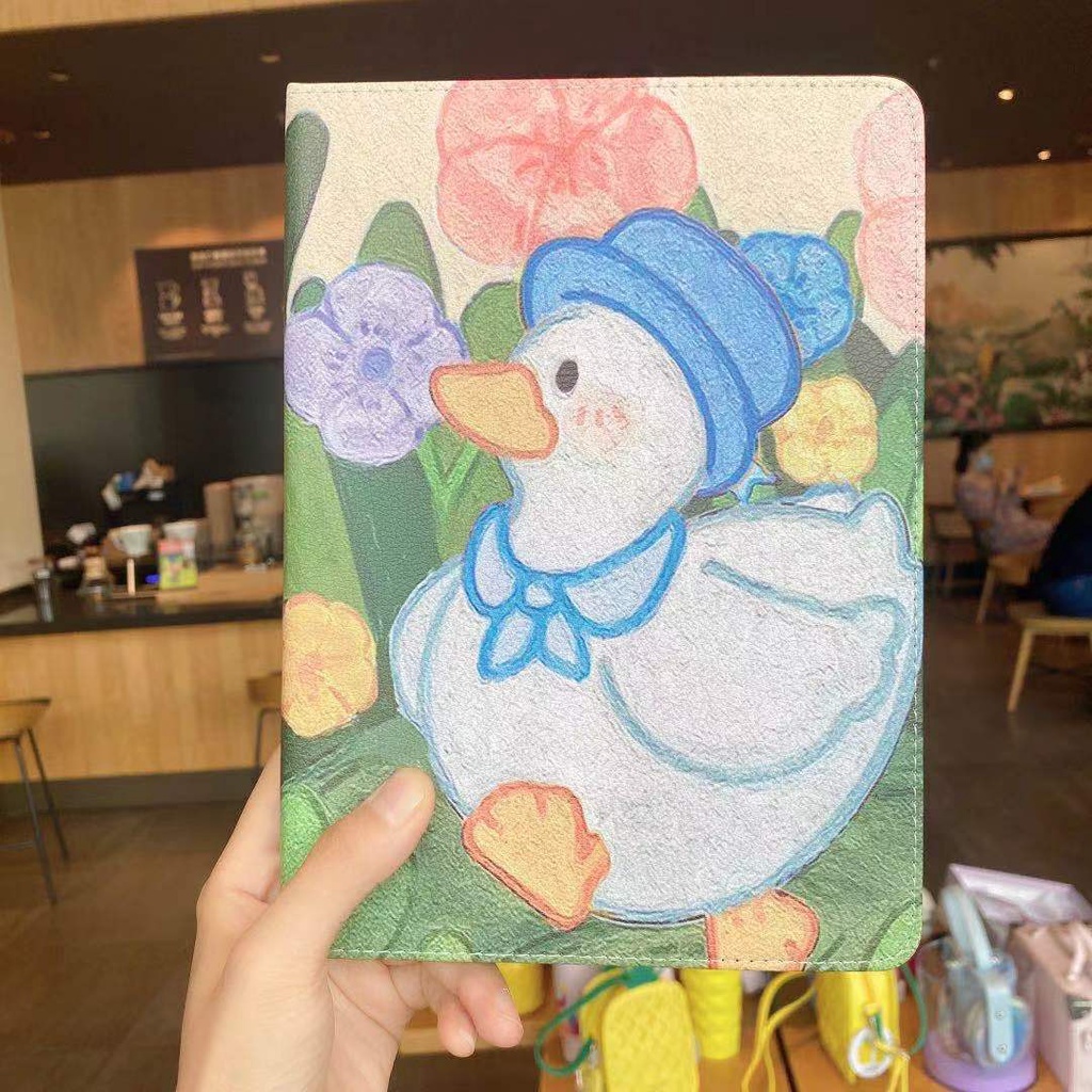 Bao Da Máy Tính Bảng Họa Tiết Vịt Vẽ Sơn Dầu 2022 10.2 Inch mini5 ipad234 Dormant 5