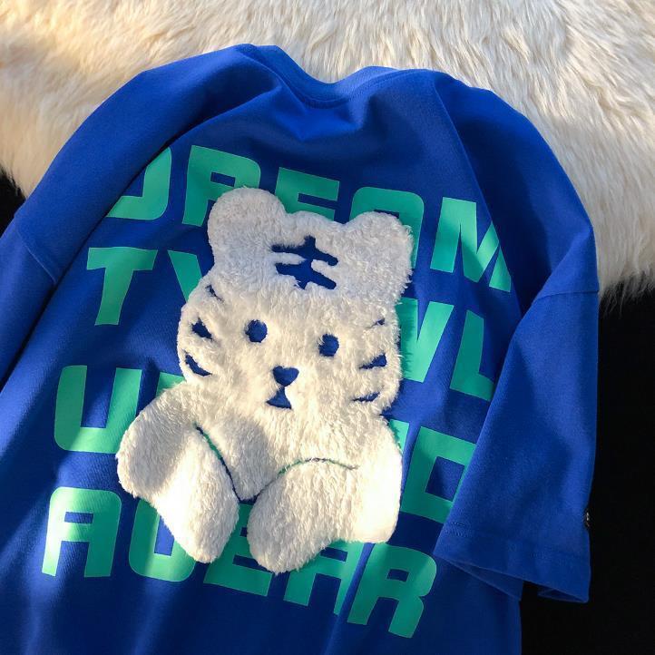 Áo nam Tay Ngắn Thêu Hình Phong Cách Hàn Quốc