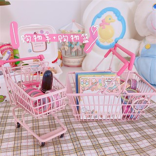 Giỏ Mua Sắm Để Bàn Màu Hồng Xinh Xắn Tiện Dụng