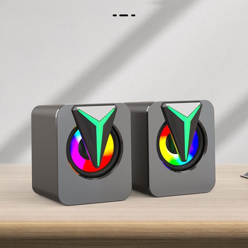 Loa Máy Tính - Loa Để Bàn Cao Cấp Đèn Led Đổi Màu Liên Tục Âm Bass Mạnh Mẽ
