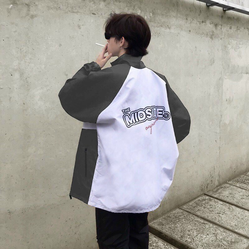 Áo Khoác Dù TMS LOGO MIDSIDE Nữ Ulzzang Unisex Form Rộng Bomber 7zia Jacke