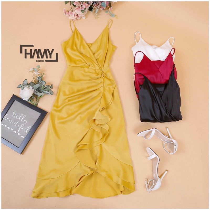 Đầm phi vàng bèo size S