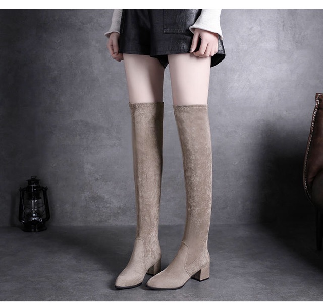 [CÓ SẴN] Bốt Đùi Da Lộn Đế Vuông (ẢNH THẬT Ở CUỐI) | BigBuy360 - bigbuy360.vn