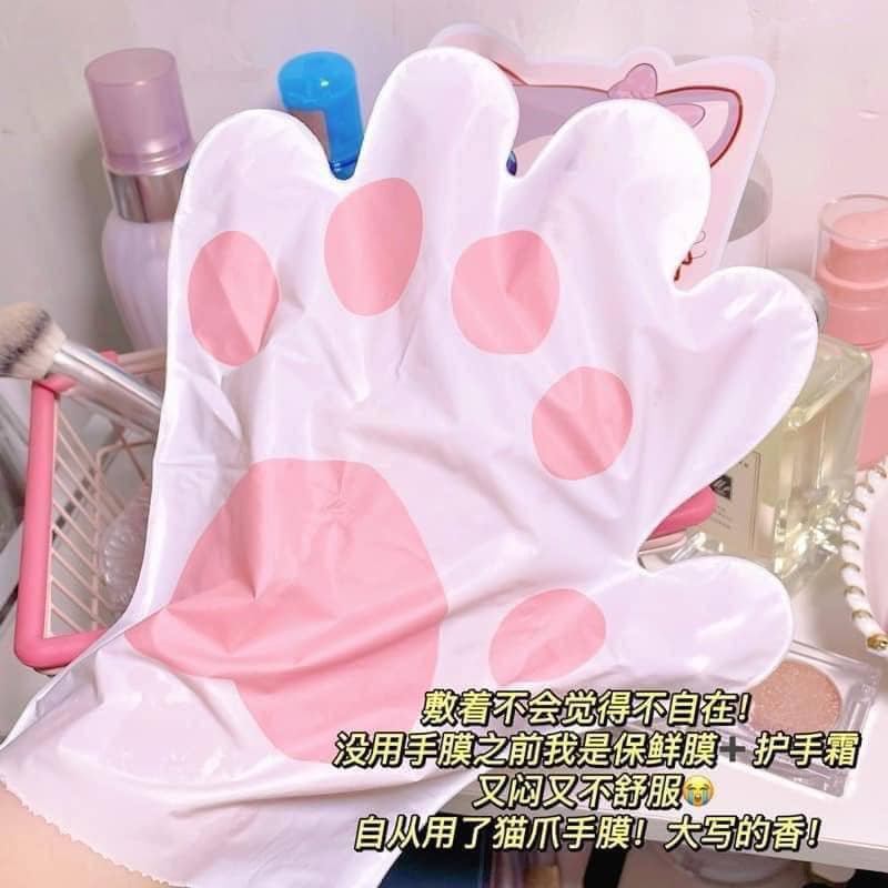 Mặt nạ dưỡng tay tinh chất sữa dê Niacinamide CyCy mèo nơ hồng Senabeauty