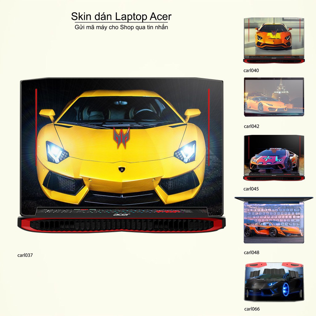 Skin dán Laptop Acer in hình xe hơi _nhiều mẫu 2 (inbox mã máy cho Shop)