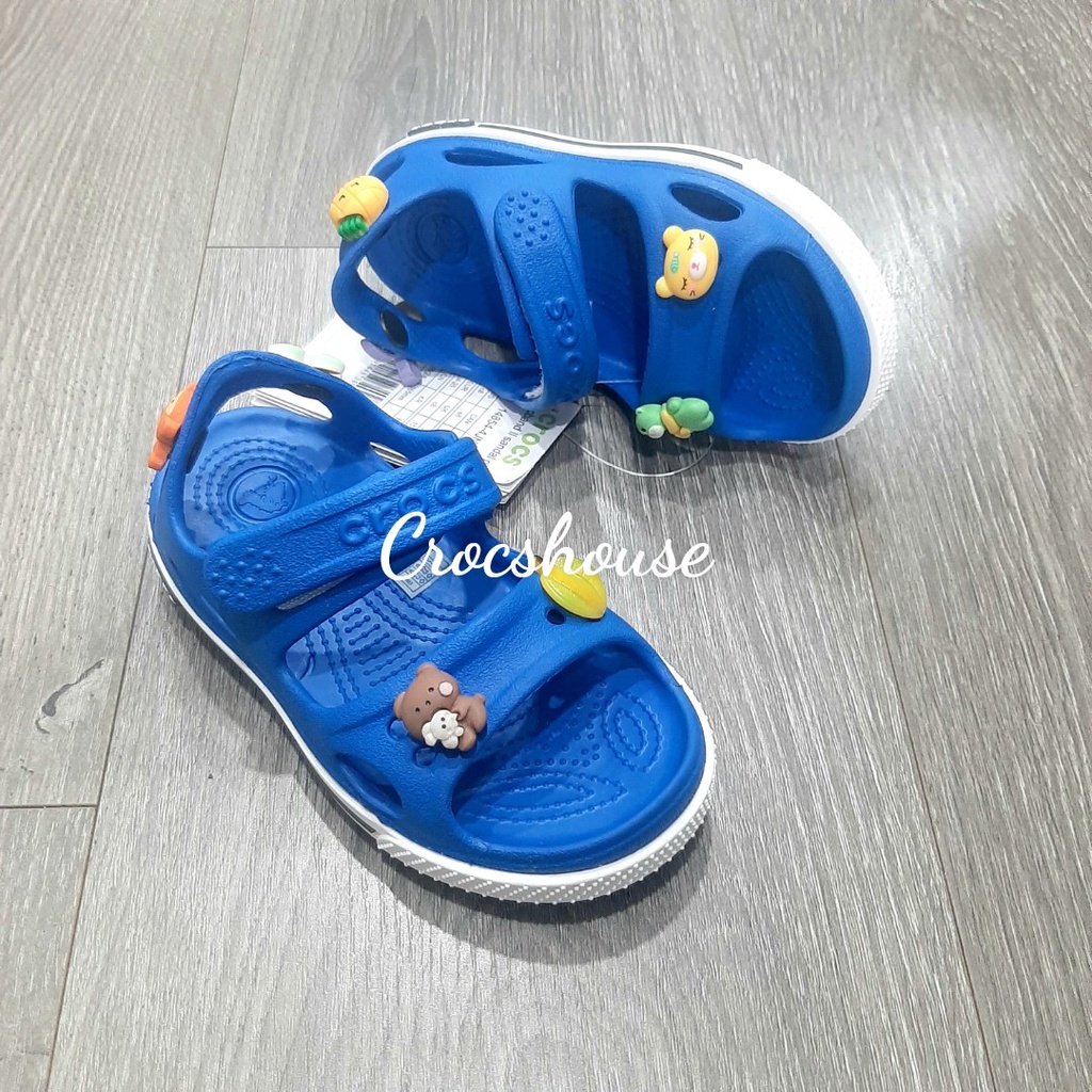 (Hàng cao cấp) Sandal crocs band quai ngang, xăng đan cross trẻ em 2 màu navy và xanh blue - Crocshouse
