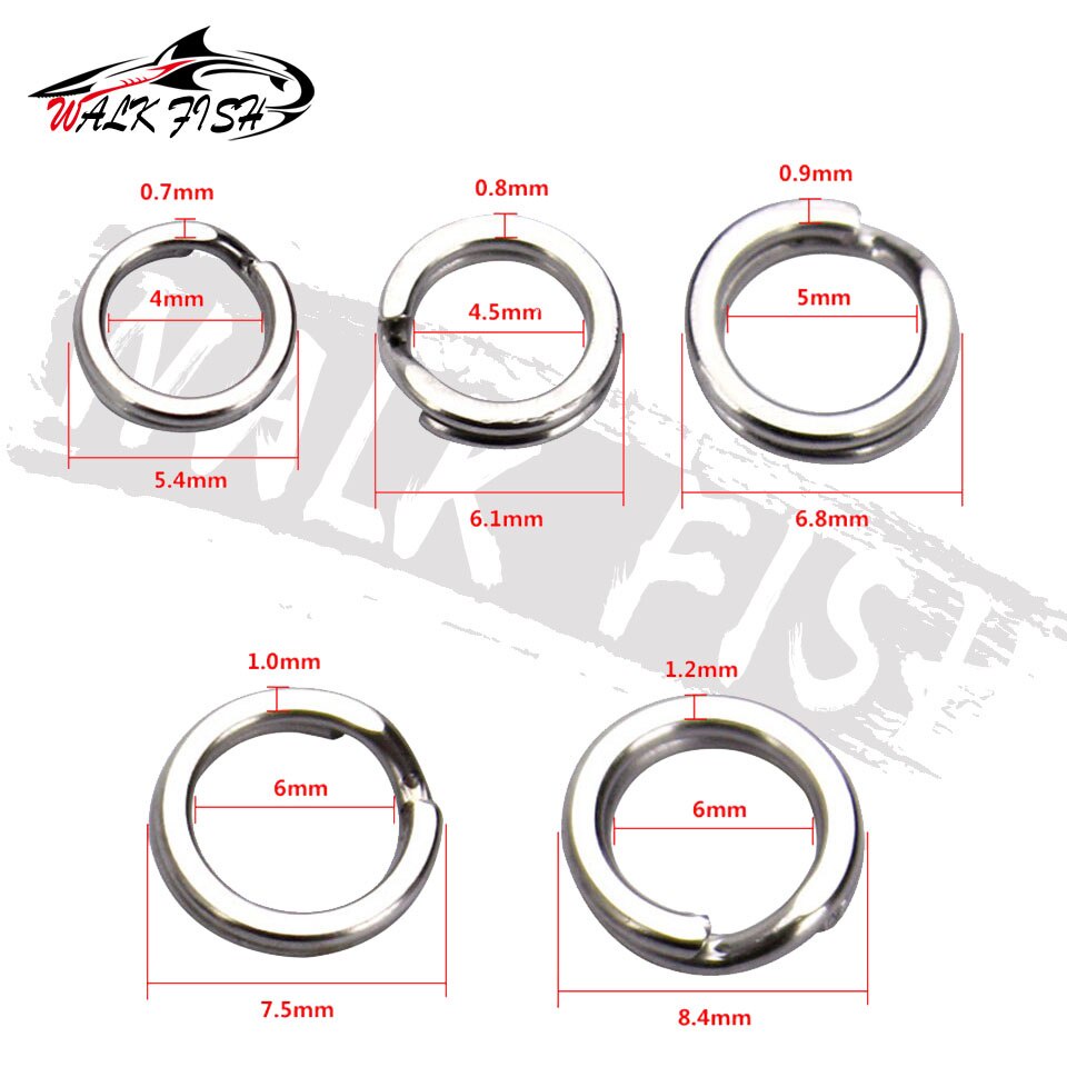 Set 50 khoen móc câu cá WALK FISH bằng thép không gỉ