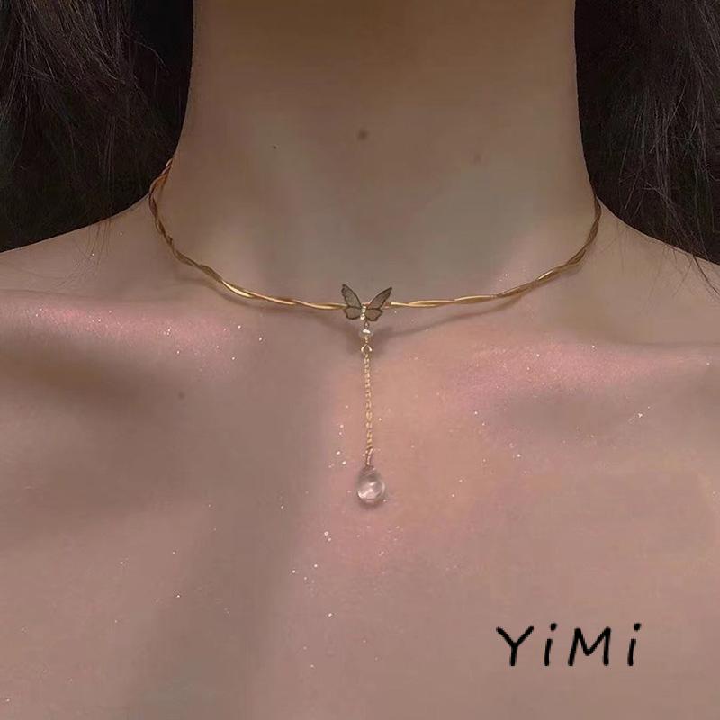 Vòng cổ Mặt Hình Bướm Phong Cách Hàn Quốc