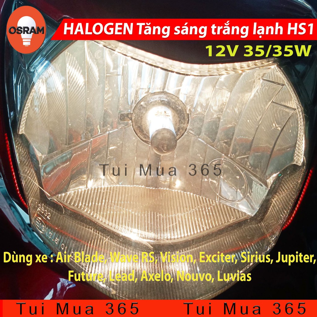 Bóng đèn HS1 HALOGEN OSRAM Air Blade, Wave RS, Vision, Exciter, Sirius, Jupiter, Future, Lead, Axelo, Nouvo, Luvias