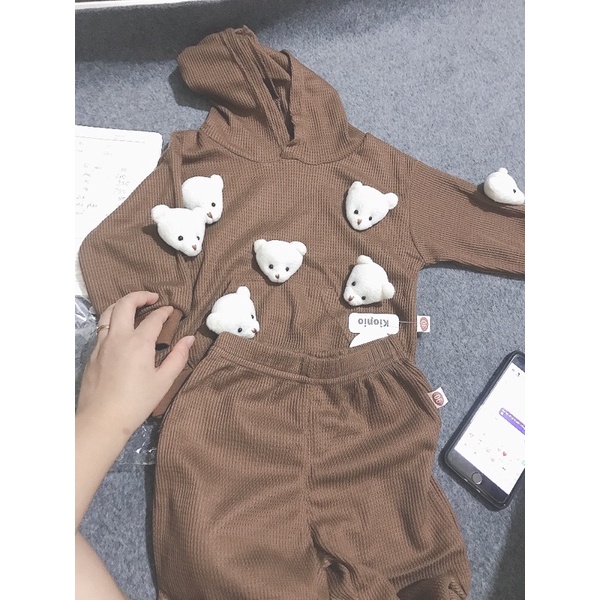 Bộ gấu thu đông chất thoáng mát cho bé hàng oder qc.