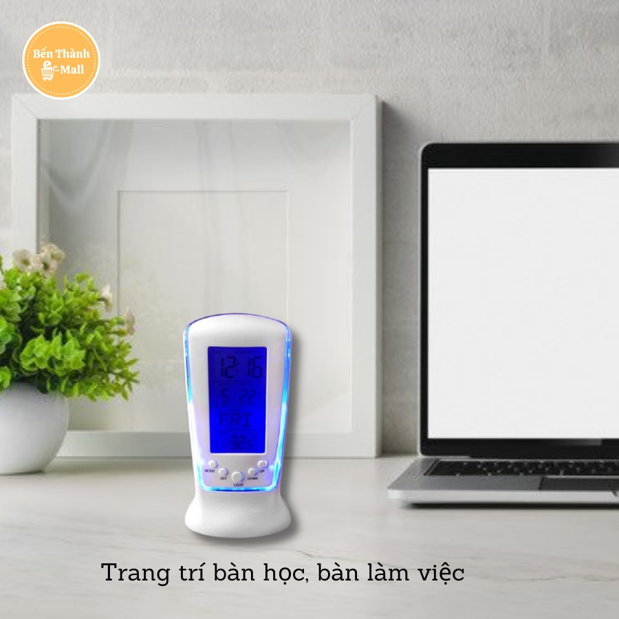 Đồng hồ để bàn đa năng Square Clock hiển thị ngày tháng, thời gian, nhiệt độ chính xác