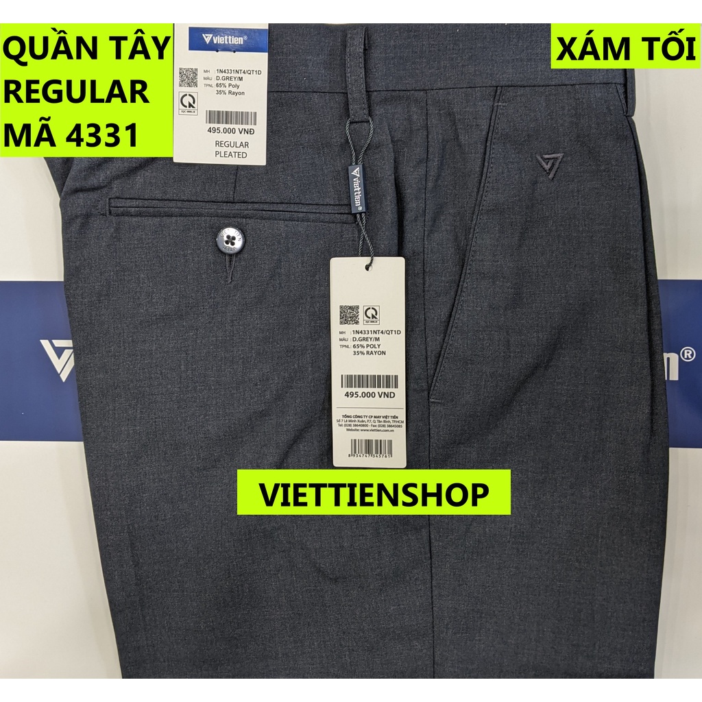 (4331 QTR) QUẦN TÂY VIỆT TIẾN CÓ LY (KO ÔM - REGULAR)
